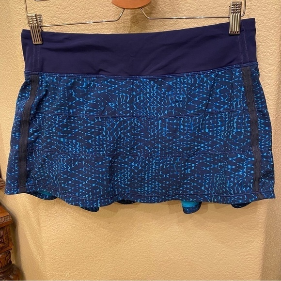 LULULEMON Women Blue Patterned Tennis Skort Size 8-Has stains - Picture 1 of 9
